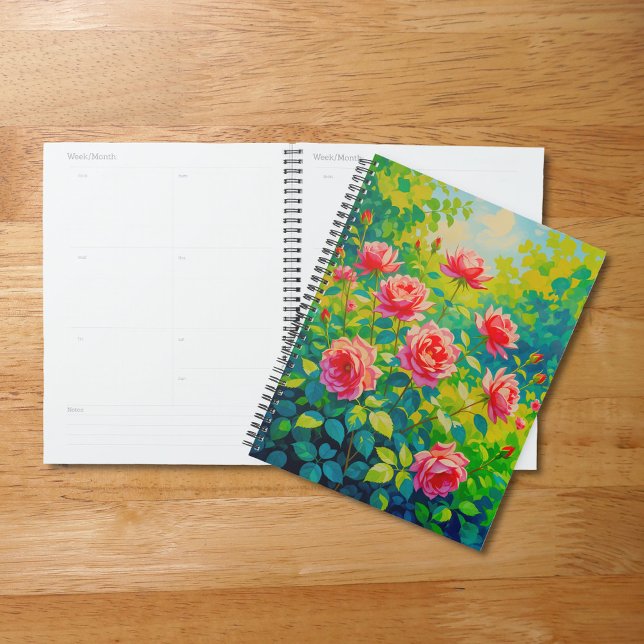 Pink Roses Planner (Planner with pink roses)