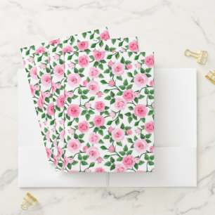Pink Roses Pocket Folder