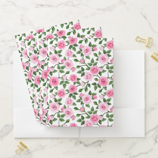 Pink Roses Pocket Folder (In Situ)