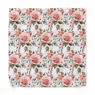 Pink Roses Pocket Square Bandana
