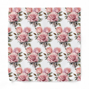 Pink Roses Pocket Square Bandana