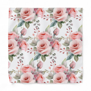 Pink Roses Pocket Square Bandana
