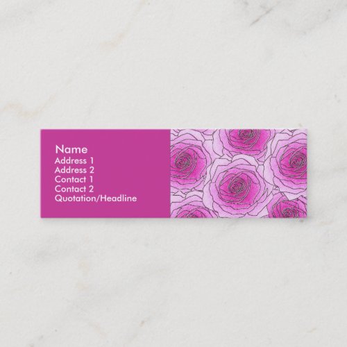 Pink Roses Profile Card Business Cards