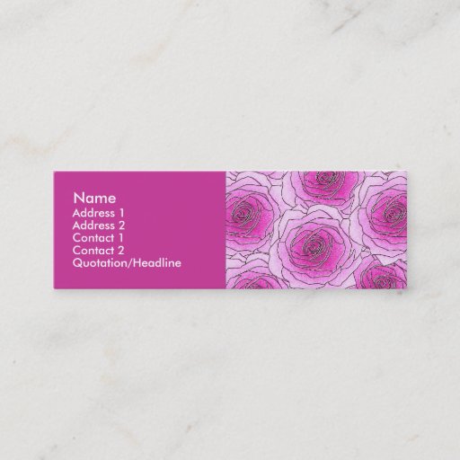 Customizable Pink Roses Profile Card Business Cards