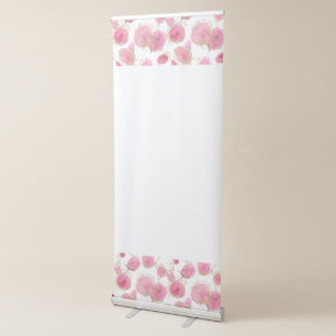Pink roses retractable banner