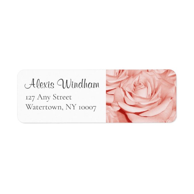 Pink Roses Return Address Label (Front)