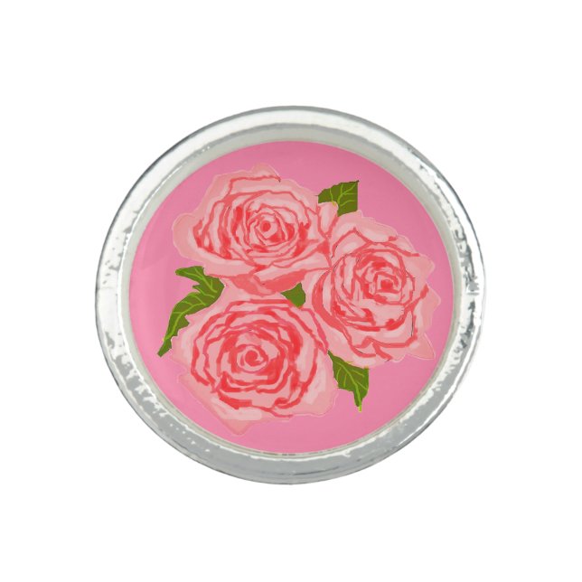 Pink roses ring (Front)