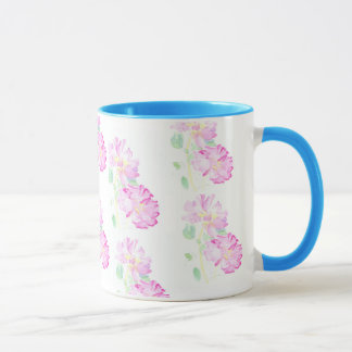 Pink Roses Ringer Mug