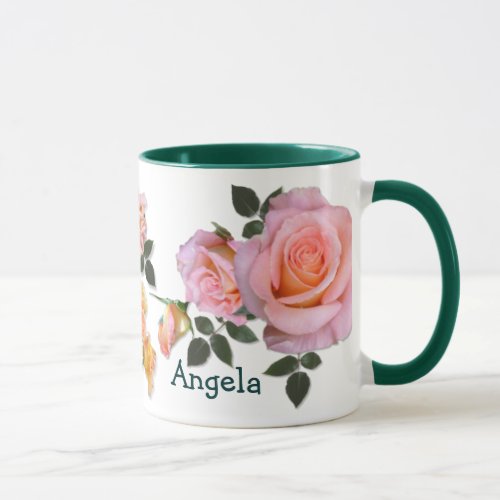 Pink Roses  Ringer Mug