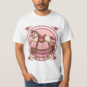 Pink Roses Rocking Horse  T-Shirt