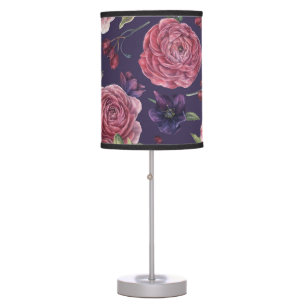 Purple Floral Table & Pendant Lamps | Zazzle