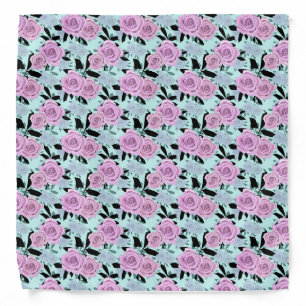  pink roses, roses , turquoise background    bandana
