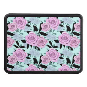 pink roses, roses , turquoise background hitch cover