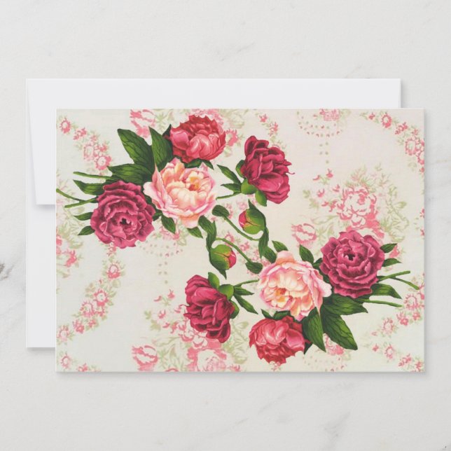 Pink Roses Save The Date (Front)