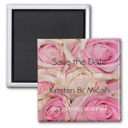 Pink Roses Save the Date Magnet