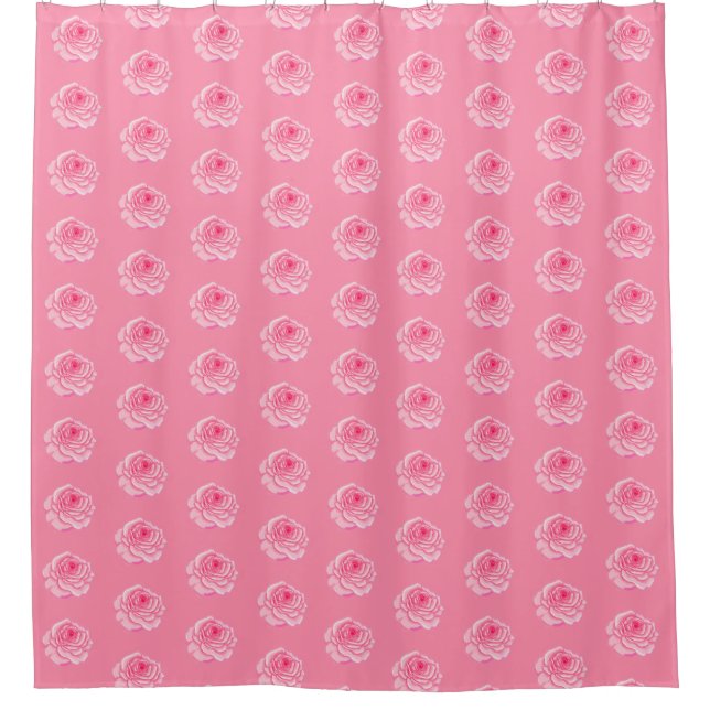 Pink roses shower curtain (Front)