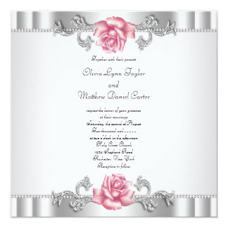 Pink Silver Fold Wedding Invitation Silver Glitter And Pink Paper Of Pocket Wedding Invitation Cards With Label