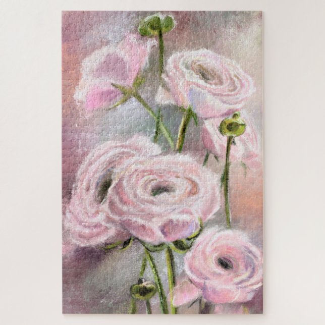 Pink Roses - Special For You - Original Painting Jigsaw Puzzle (Vertical)