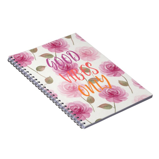 Pink Roses Spiral Photo Notebook (Right Side)