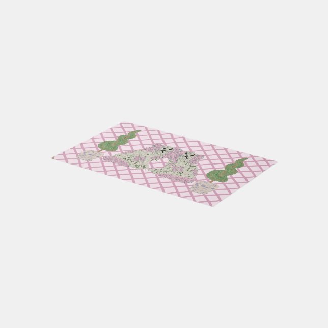 Pink Roses Staffordshire Dogs Topiary  Rug (Angled)