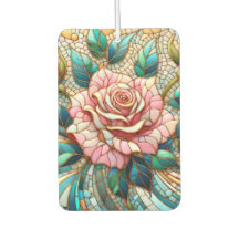 Pink Roses Stained Glass Mosaic