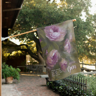 Pink Roses Store House Flag