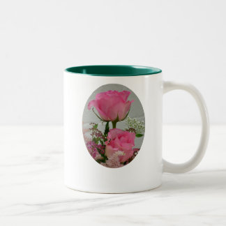 Pink Roses, Take time to smell   the roses...  Two-Tone Coffee Mug