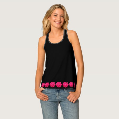 PINK ROSES     TANK TOP