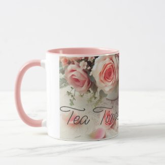 Pink Roses Tea Time Ceramic Botanical Mug