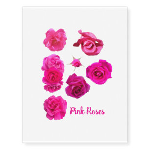 Pink Roses Temporary Tattoos