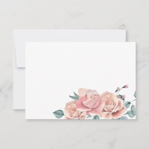 Pink Roses  Thank You Card