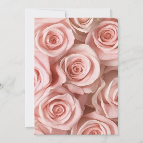 Pink roses thank you card