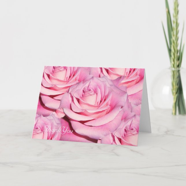 Pink roses thank you card (Front)