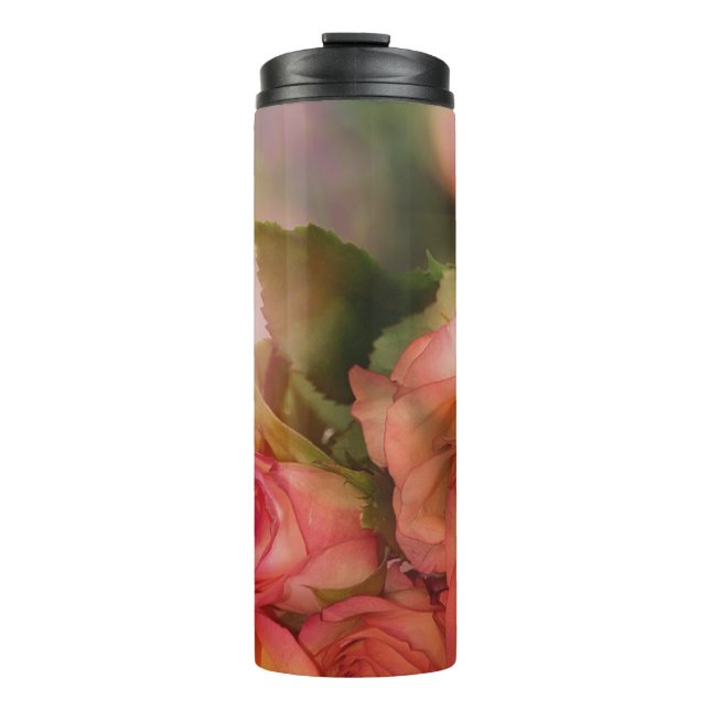 Pink Roses Thermal Tumbler (Front)