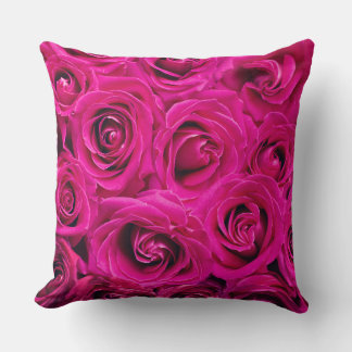Pink Roses Throw Pillow