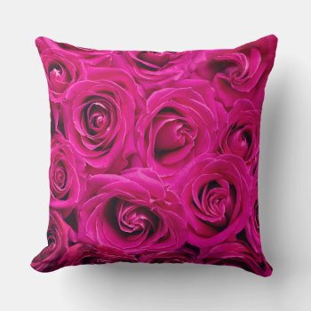 Pink Roses Throw Pillow by usadesignstore at Zazzle