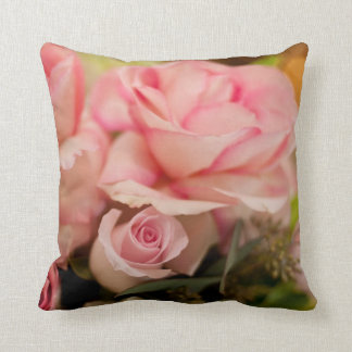 Pink Roses Throw Pillow