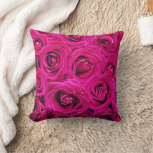 PINK ROSES THROW PILLOW