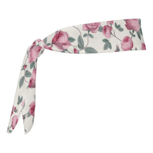 Pink Roses Tie Headband