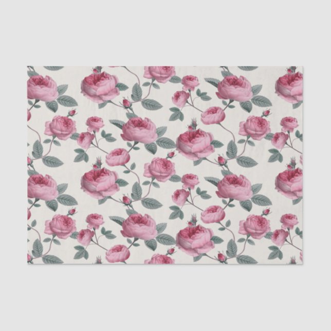 Pink Roses Tissue Paper (Front)