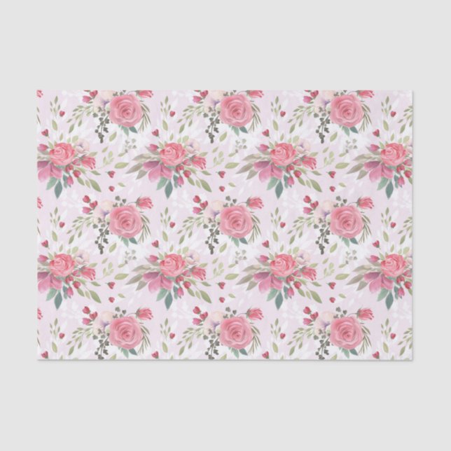 Pink Roses Tissue Paper (Front)