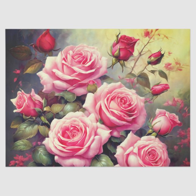 Pink Roses Tissue Paper (Front)