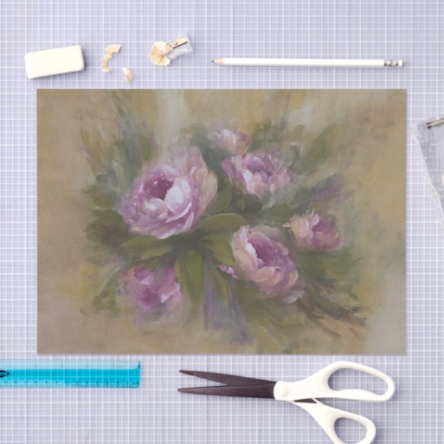 Pink Roses  Tissue Paper (Craft)