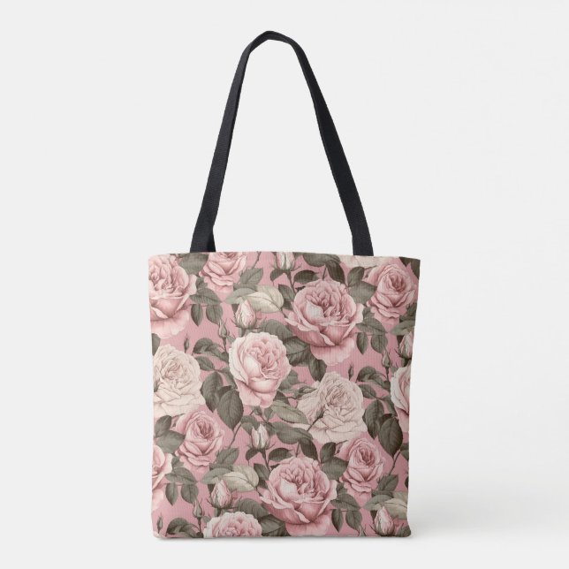 Pink Roses Tote Bag (Back)