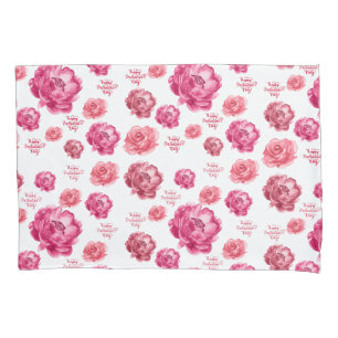 Pink roses Valentine's Day   Pillow Case