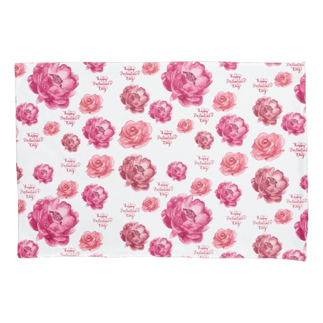 Pink roses Valentine's Day   Pillow Case (Front-Left)