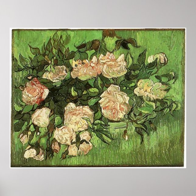 Pink Roses, Vam Gogh, 1890 Poster (Front)