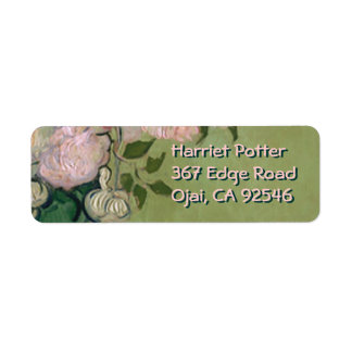 Pink Roses Van Gogh Fine Art Label