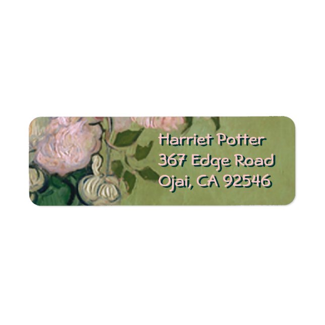 Pink Roses Van Gogh Fine Art Label (Front)