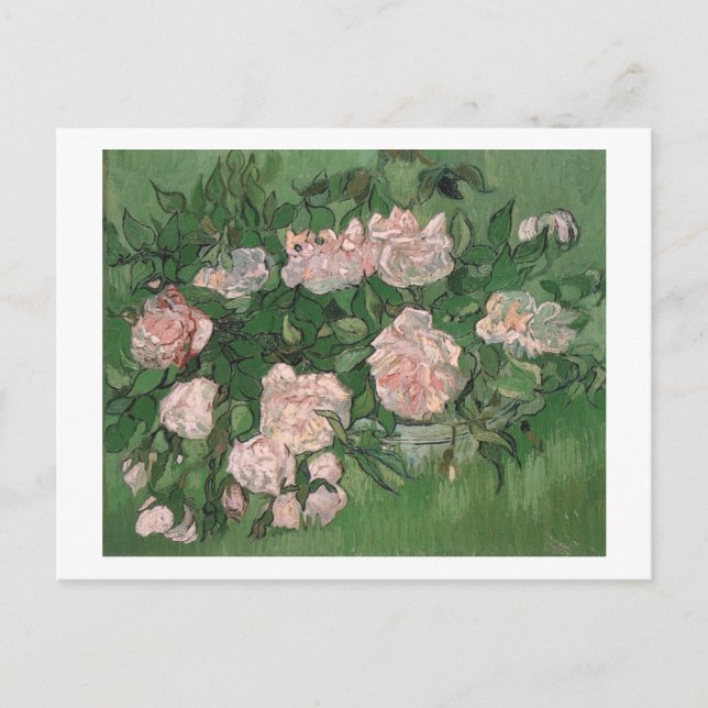 Pink Roses Van Gogh Fine Art Postcard (Front)